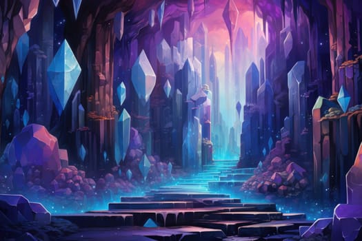 Enter a realm of enchantment where fantasy comes to life. Behold the mesmerizing sight of harmonious waterfalls adorned with radiant crystals.