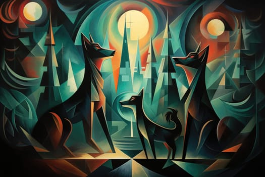 Venture into a mystical realm where fierce werewolves, under the enchanting light of the full moon, undergo their awe-inspiring transformation.