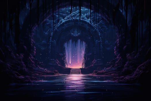 Hidden amidst the ethereal landscapes of fantasy, enigmatic shadow gates stand as enigmatic thresholds to realms concealed in obscurity.