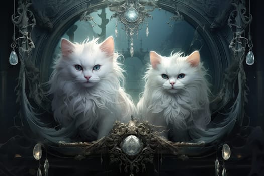 In the depths of fantasy, bewitching moonstone cats prowl. Their sleek forms, adorned with luminescent moonstone markings, captivate all who dare to meet their gaze.
