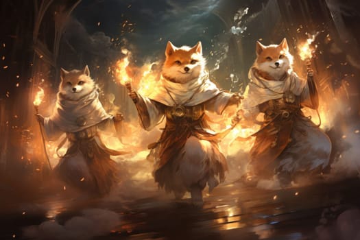 Enter the enchanting realm of the curious spirit foxes, mystical creatures that possess the ability to effortlessly traverse between the ethereal spirit world and the tangible physical realm.