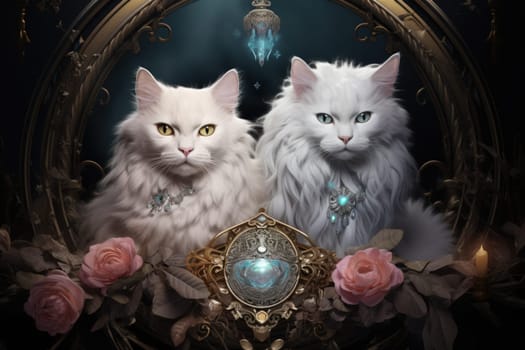 In the depths of fantasy, bewitching moonstone cats prowl. Their sleek forms, adorned with luminescent moonstone markings, captivate all who dare to meet their gaze.