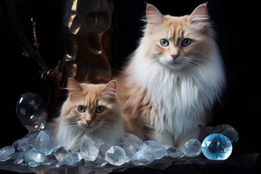 In the depths of fantasy, bewitching moonstone cats prowl. Their sleek forms, adorned with luminescent moonstone markings, captivate all who dare to meet their gaze.