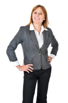 Businesswoman on white background