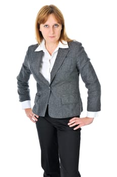 Businesswoman on white background