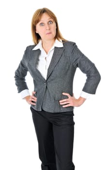 Businesswoman on white background