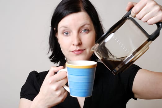 Pouring coffee