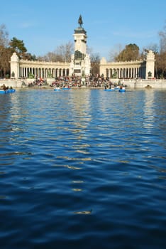 Retiro Park on Madrid, Spain