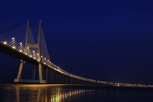 Vasco da Gama Bridge over River Tagus