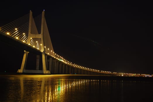 Vasco da Gama Bridge over River Tagus