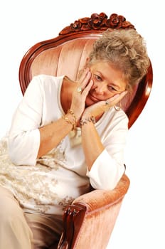 Worried senior woman.
