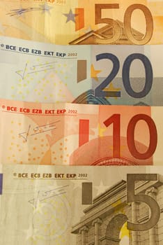 50, 20, 10 and 5 Euro Bills
