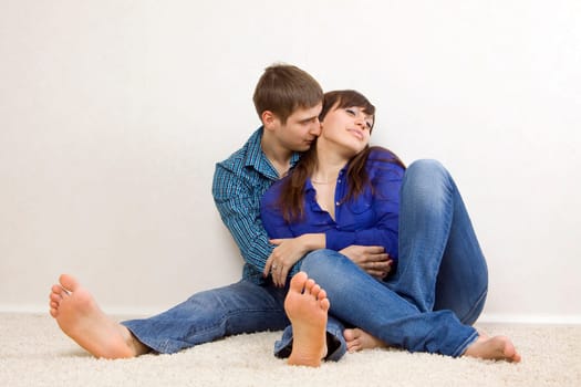 happy young couple smiling