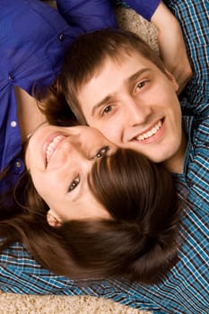 happy young couple smiling