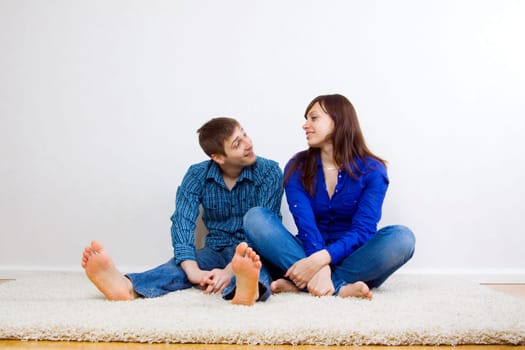 happy young couple smiling