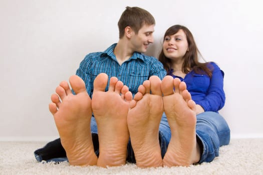 happy young couple smiling