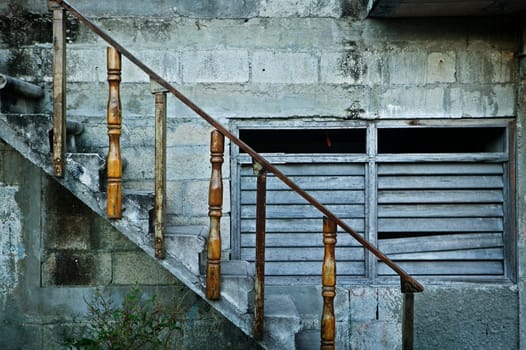 Old Stairs and closed Window