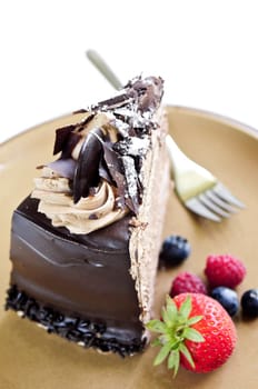 Slice of chocolate cake