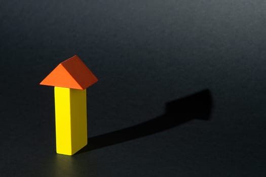 Yellow and Orange Arrow on Black with shadow