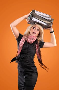 Woman with Office Files