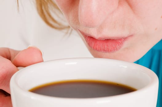 cup at mouth