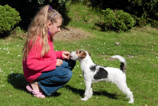 Child with dog