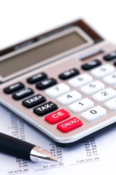 Tax calculator and pen