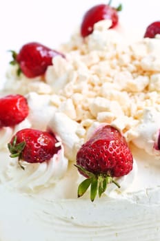 Strawberry meringue cake