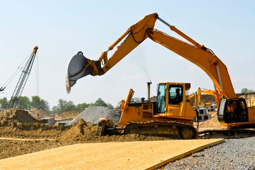 Construction site machines