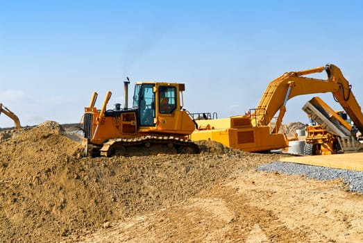 Construction site machines