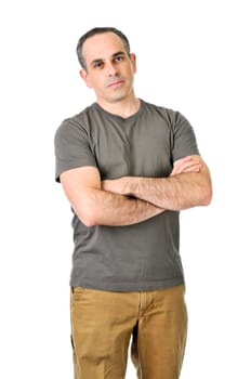 Stern father with crossed arms