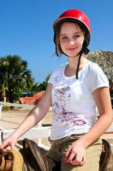 Girl riding horse