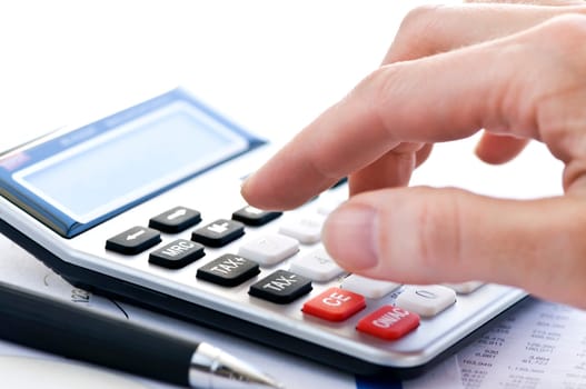 Tax calculator and pen