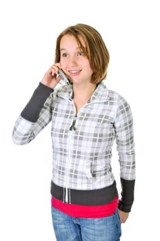 Teenage girl talking on phone