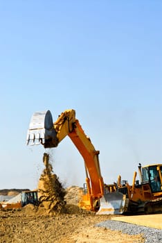 Construction site machines