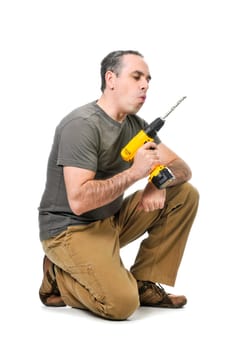 Handyman with a drill