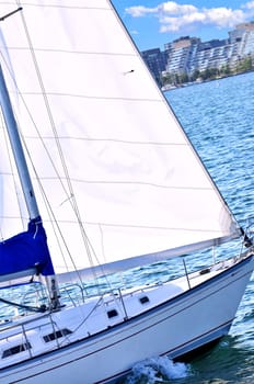 Sailboat in Toronto harbor