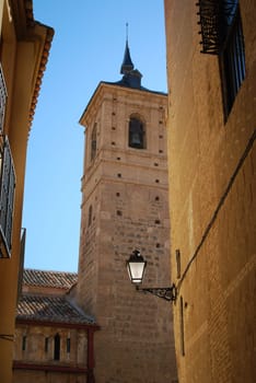 Typical street view and church in Toledo