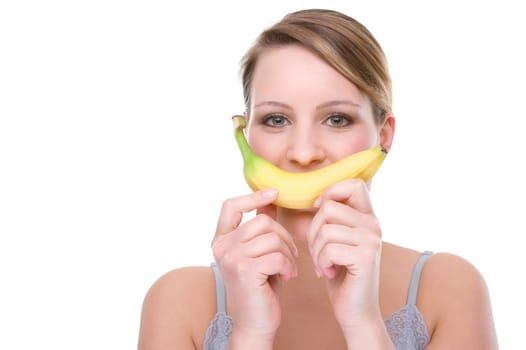 Young woman with bananas