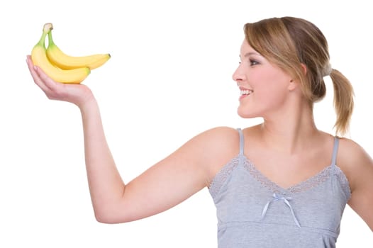 Young woman with bananas