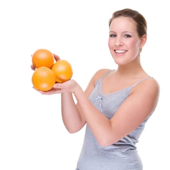 Young woman with orange