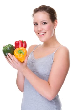 Young woman with bell pepper