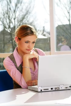 On the laptop
