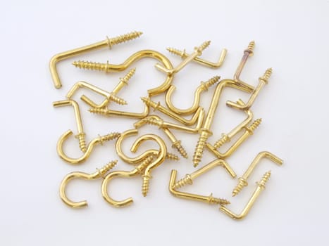 Assorted brass hookes.