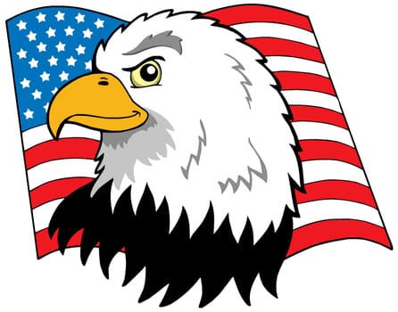 American eagles head with flag