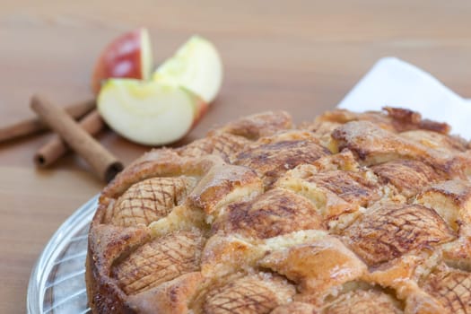 Apple pie and cinnamon sticks