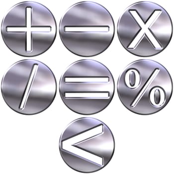 3D Silver Math Symbols
