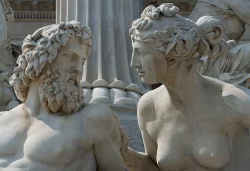Statues in front of the Vienna Parliament