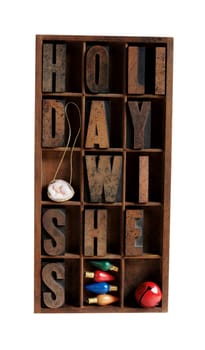 holiday wishes in letterpress type