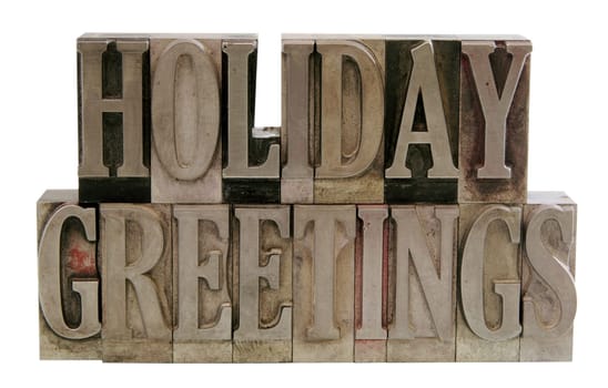 holiday greetings in letterpress metal